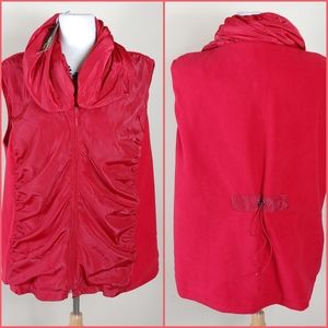 For Cynthia red zip up fleece And Nylon vest 2X NEW